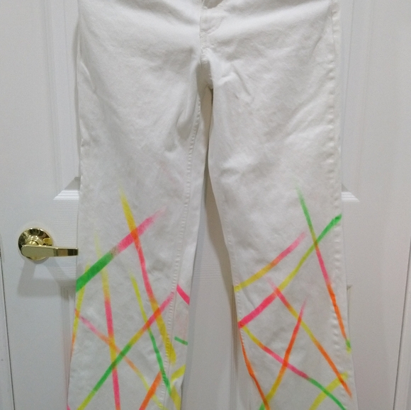 Custom one of a kind paint job light show Zara jeans ( The zipper is missing, ) - Picture 1 of 4
